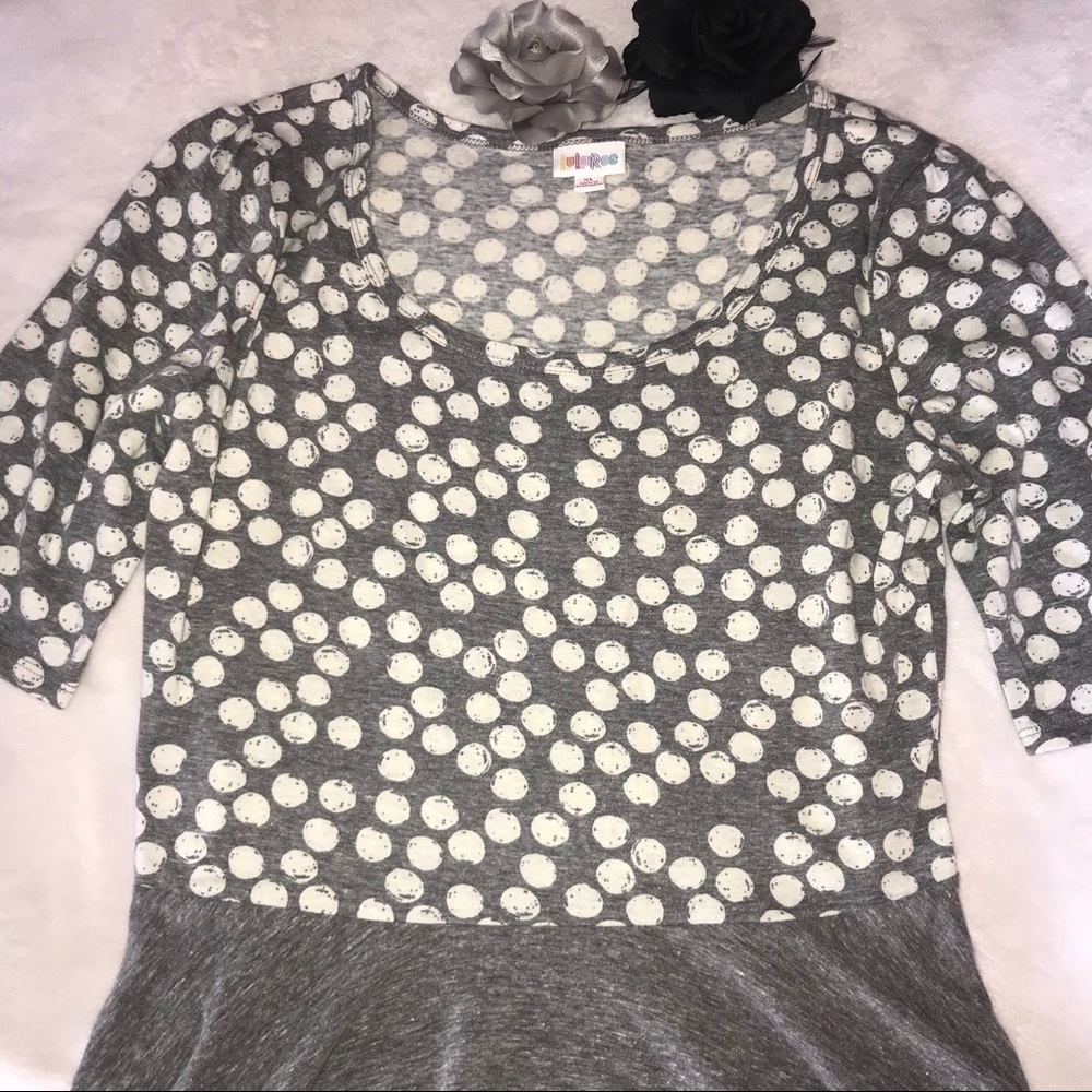 Grey and White LuLaRoe Nicole